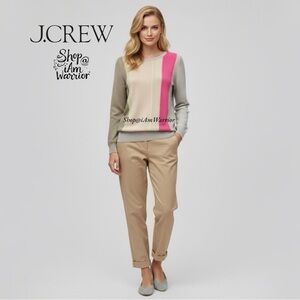 J.Crew vertical color-block stripe fine merino wool crewneck sweater *iamwarrior